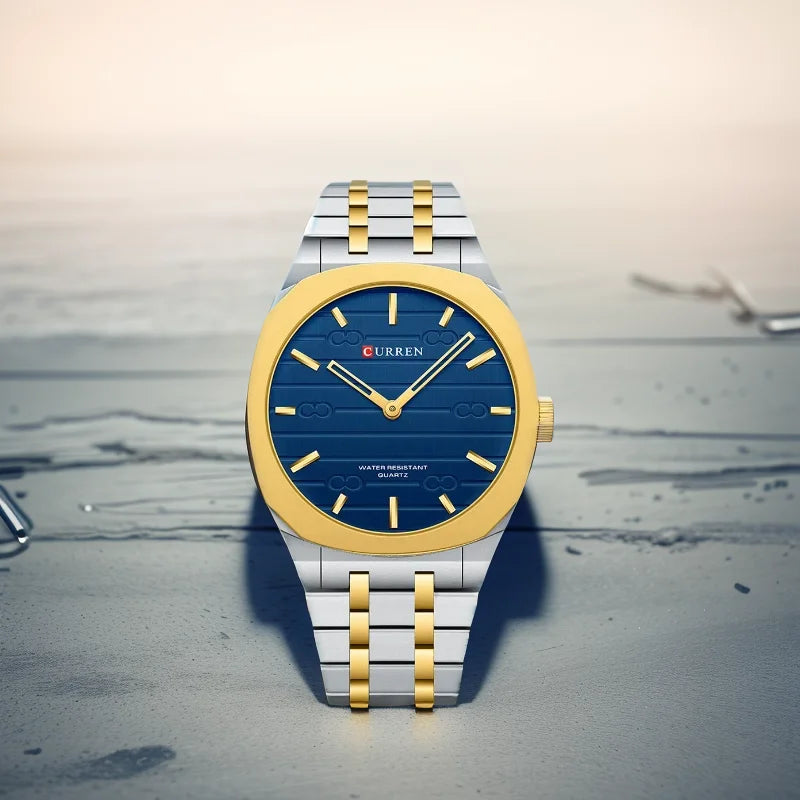 Reloj de cuarzo fino de la marca de moda CURREN, relojes de pulsera sencillos y personalizados con esfera de 38 mm resistente al agua