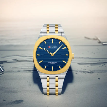 Reloj de cuarzo fino de la marca de moda CURREN, relojes de pulsera sencillos y personalizados con esfera de 38 mm resistente al agua