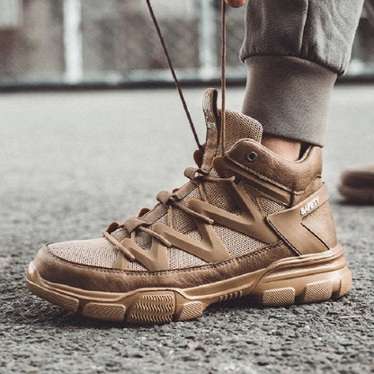 Zapatos de trabajo de seguridad para hombre, ligeros, transpirables, indestructibles, irrompibles, cómodos, con diseño de puntera de plástico.