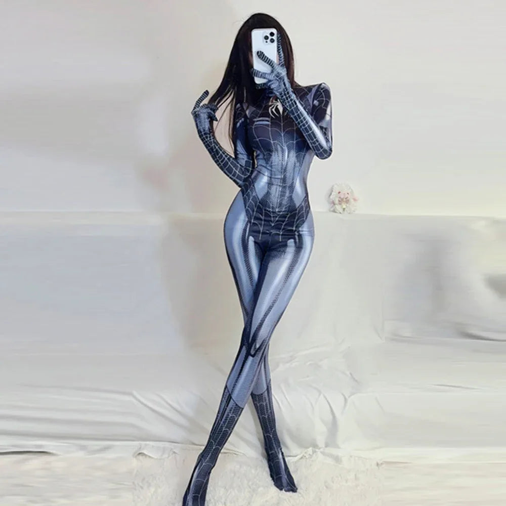 Halloween Spider Man Costume Movie Superhero Cosplay Bodysuit Suit Avengers Cosplay Venom Spider Man Corset for Women Girl Suit