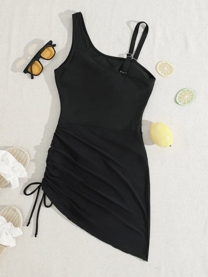 Sexy Women One-Piece Bikini Swimsuit  New Hollow Out Swimwear Women's Fashion Mesh Splicing Beachwear Set