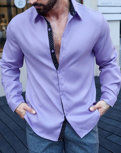 2025 Men's Spring and Summer Casual Long Sleeve Shirt/Men's Lapel Button Slim Casual Shirt Large Size XS-6XL High Quality