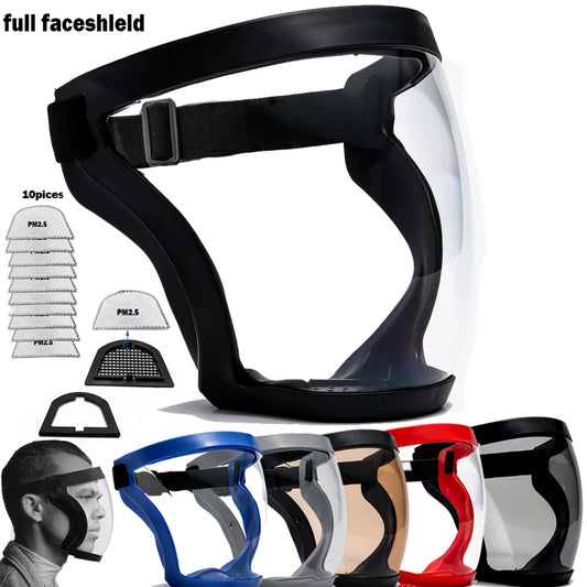 Máscara protectora facial, gafas HD TP, súper protectora, antivaho, protección facial completa, cubierta para la cabeza, reutilizable, protección de seguridad para la cocina, nuevo
