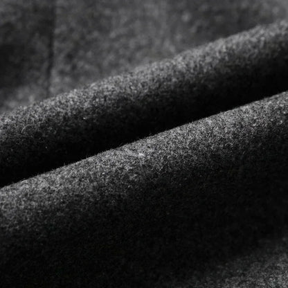 Nueva chaqueta cortavientos larga de lana de alta calidad para hombre, color negro y gris, clásica, gruesa y cálida, ideal para otoño e invierno (2025).