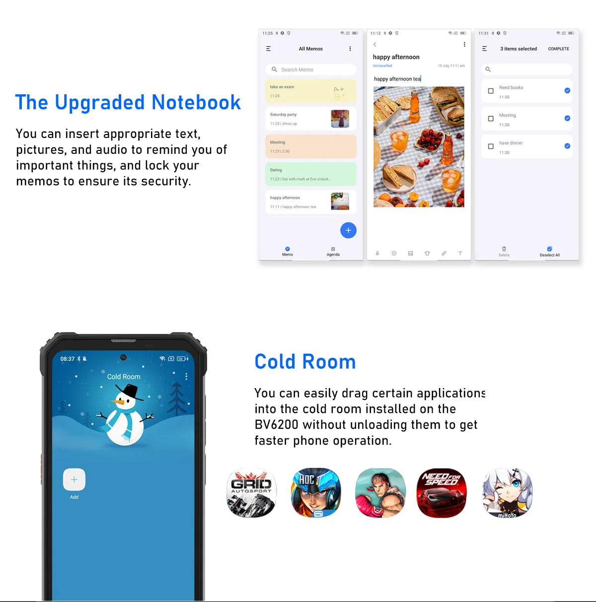 Teléfono resistente Blackview BV6200 con pantalla IPS HD+ de 6,56 pulgadas, batería de 13000 mAh, 8 GB (4+4) de RAM, 64 GB de almacenamiento, cámara de 13 MP, GPS, Android 13 y certificación IP68/IP69K.