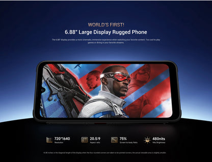 [Estreno mundial] Fossibot F112 PRO 5G Smartphone resistente, pantalla HD+ de 6,88", batería de 7150 mAh, 24 GB (8+16) + 256 GB, Android 14, cámara de 50 MP