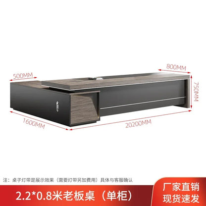 Organizador de escritorio de oficina vintage de lujo ligero en forma de L, escritorios de computadora de madera oscura de mediados de siglo, muebles de oficina Work Art Bureau Meuble