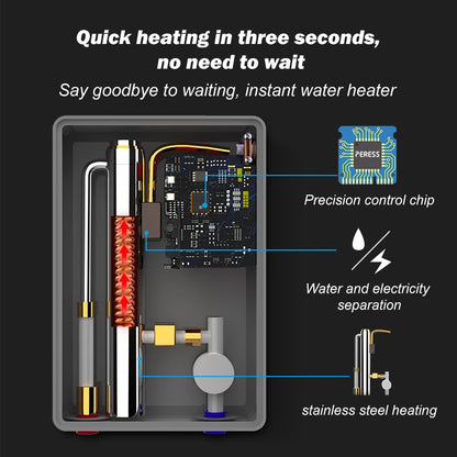 Calentador de agua eléctrico instantáneo sin tanque para ducha, baño y bañera, 220 V, 7000 W, con control automático de temperatura, para uso doméstico y hotelero.