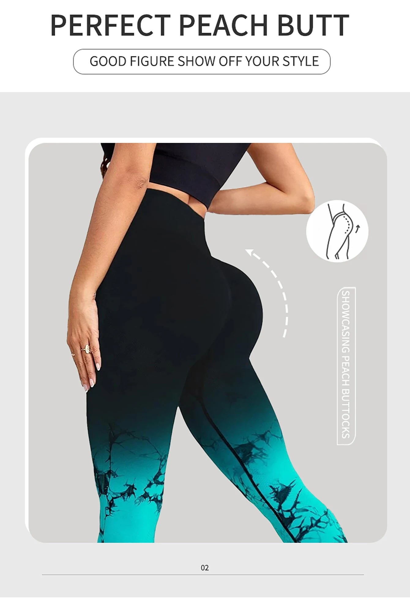 Pantalones de yoga con efecto tie-dye degradado, sin costuras, para mujer, para correr y hacer deporte, cintura alta y levantamiento de cadera, ropa de fitness elástica ajustada.
