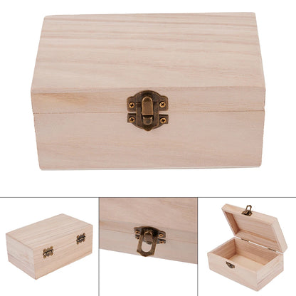 Cajas de almacenamiento cuadradas con bisagras de madera lisa escocesa de color tronco, 1/3 unidades, caja de regalo artesanal, caja de almacenamiento hecha a mano, caja de organización