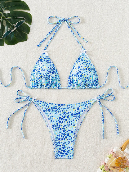 Conjunto de bikini para mujer, novedad de 2025, con tiras laterales ajustables, traje de baño de alta gama, sexy, de dos piezas, para playa, de verano, push up.