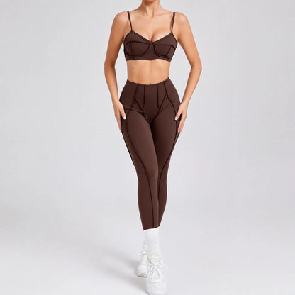 2025 New Yoga Set  2Pcs Sports Suit Women Sexy Workout Bra Suit Running Gym High Waist Legging Quick Dry Tight Yoga Clothing