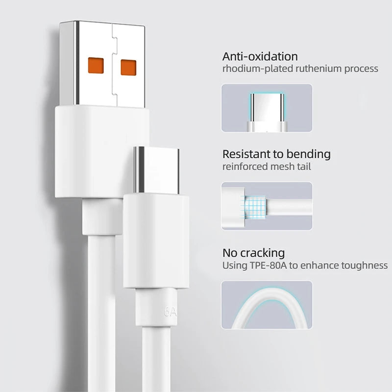 Cable de carga rápida USB tipo C original Xiaomi 6A 120W 90W 67W 55W 33W Turbo para Mi 14 13 12 11 Pro Redmi Note 12 11 T Pro POCO X4