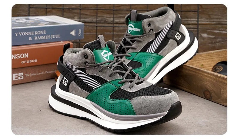 Nuevo calzado de seguridad para hombre, de cuatro estaciones, con puntera de acero antiaplastamiento y antiperforación, suela blanda antideslizante, para trabajo.