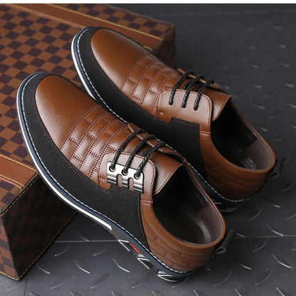 Zapatos casuales de hombre con cordones y punta redonda, deportivos, de piel italiana, para eventos sociales, con envío gratuito, elegantes.