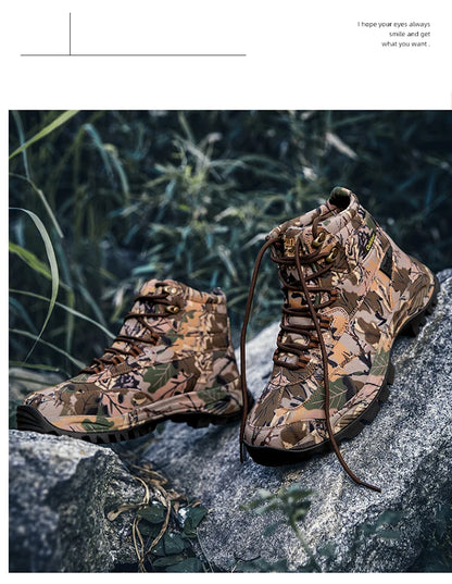 Botas tácticas de senderismo para hombre, botas para desierto con absorción de impactos y antideslizantes, calzado para senderismo, montañismo y camping al aire libre