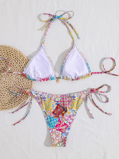 Conjunto de bikini para mujer, novedad de 2025, con tiras laterales ajustables, traje de baño de alta gama, sexy, de dos piezas, para playa, de verano, push up.
