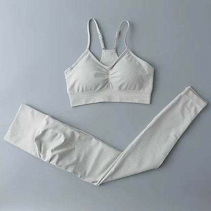 Conjunto deportivo para mujer, top deportivo, leggings de yoga, sujetador deportivo, leggings sin costuras para realce de glúteos.