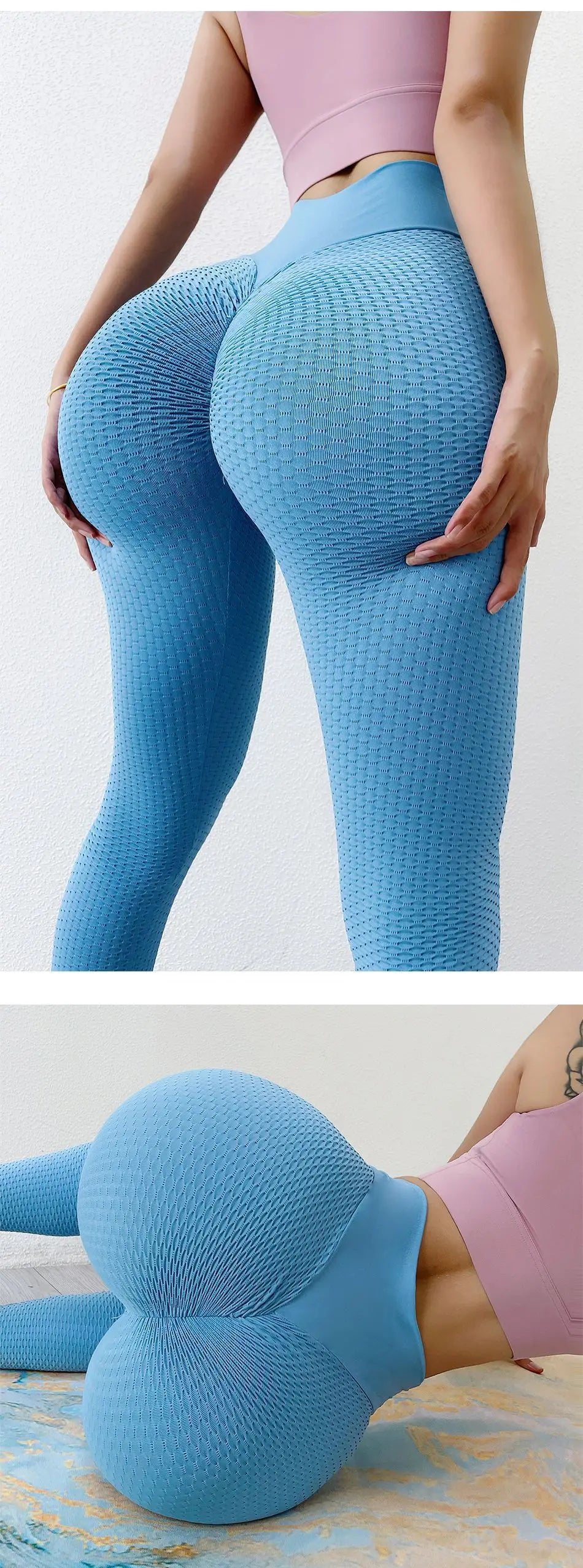 Leggings de yoga push up, efecto trasero fruncido, sin costuras, ropa deportiva, fitness, pantalones de yoga para mujer, colores brillantes, cintura alta, mallas de entrenamiento, pantalones deportivos.