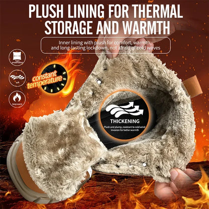 Botas de seguridad para el trabajo para hombre, cálidas y resistentes al agua, con punta de acero, para invierno, 2024