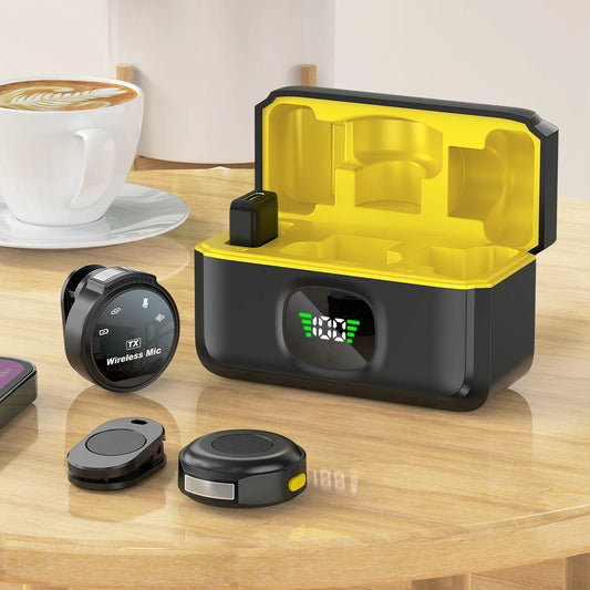 Micrófono de solapa inalámbrico Lavalier para Xiaomi, iPhone, iPad, teléfono Android tipo C, grabación de juegos en vivo, entrevistas con clip magnético