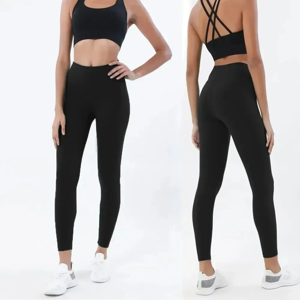 Women's Naked Feeling Sports Bra and Leggings Set - 2 Piece Gym Outfit for Fitness, Yoga Clothes Leggings and Tops Workout Suits