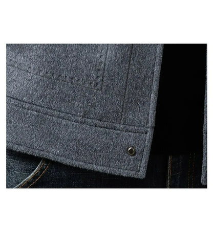 2025 Winter Wool Jacket Male New High Fashion Business Casual Thickening Coat Classic Business Style Windproof Warm TrenchCoat