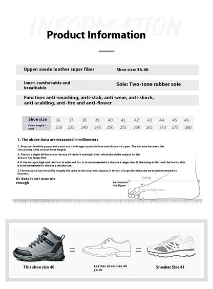 Los nuevos zapatos de protección laboral son anti-aplastamiento y anti-perforación, calzado cómodo y resistente para hombre, para otoño e invierno, ideal para la construcción.