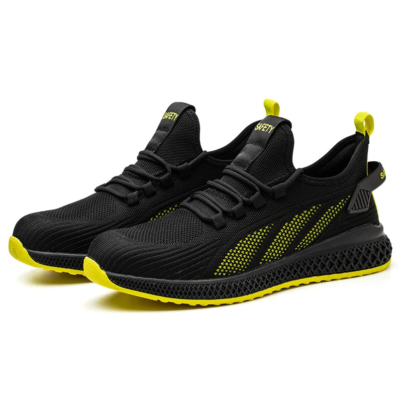 Zapatos de seguridad con puntera de acero para hombre y mujer, zapatillas de trabajo ligeras, zapatos de trabajo a prueba de perforaciones, botas de trabajo de seguridad unisex para la construcción.