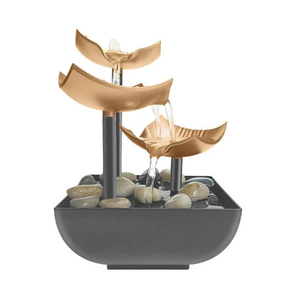 Fuente de agua para decoración de oficina y hogar, cascada interior para decoración de interiores, oficina, hogar, mesa, paisaje acuático Feng Shui