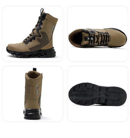 Zapatillas de trabajo con puntera de acero, zapatos de seguridad para hombre, calzado de trabajo nuevo a prueba de perforaciones, botas indestructibles, calzado de seguridad ligero.