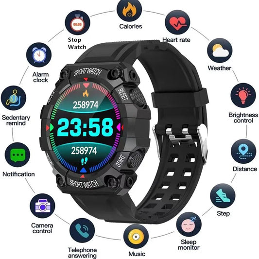 FD68 - Nuevos relojes inteligentes para hombre y mujer, con Bluetooth, táctil, pulsera de fitness, relojes deportivos conectados para iOS y Android