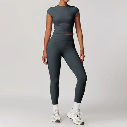 SWELTERING Conjunto de 2 piezas de ropa deportiva para mujer, conjunto de yoga, ropa deportiva para gimnasio, trajes de yoga, conjunto de fitness, chándales, sujetador deportivo, leggings para gimnasio