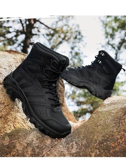 Botas tácticas para hombre con cordones, estilo militar, para trabajo en el desierto, botas de senderismo, botas de escalada, botas del ejército, unisex, tallas grandes, marca para hombre, impermeables