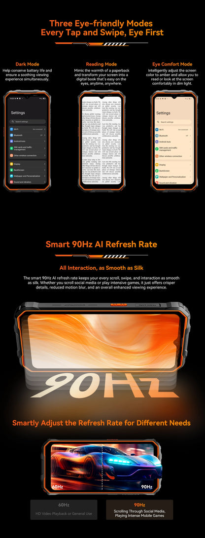 Teléfono resistente Blackview OSCAL Marine 2, 8 GB de RAM, 256 GB de almacenamiento, smartphone con IA, batería de 11000 mAh, pantalla HD+ de 6,56", procesador Unisoc T61, Android 15 y NFC.