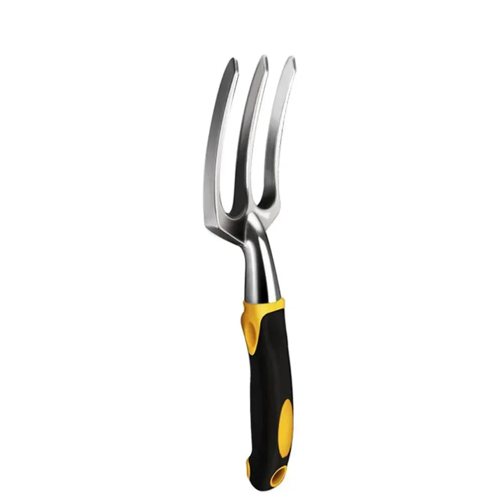 Paleta de mano para jardinería, rastrillo, cultivador y desmalezadora con mango ergonómico para trasplantar césped, tierras de cultivo y bonsái.