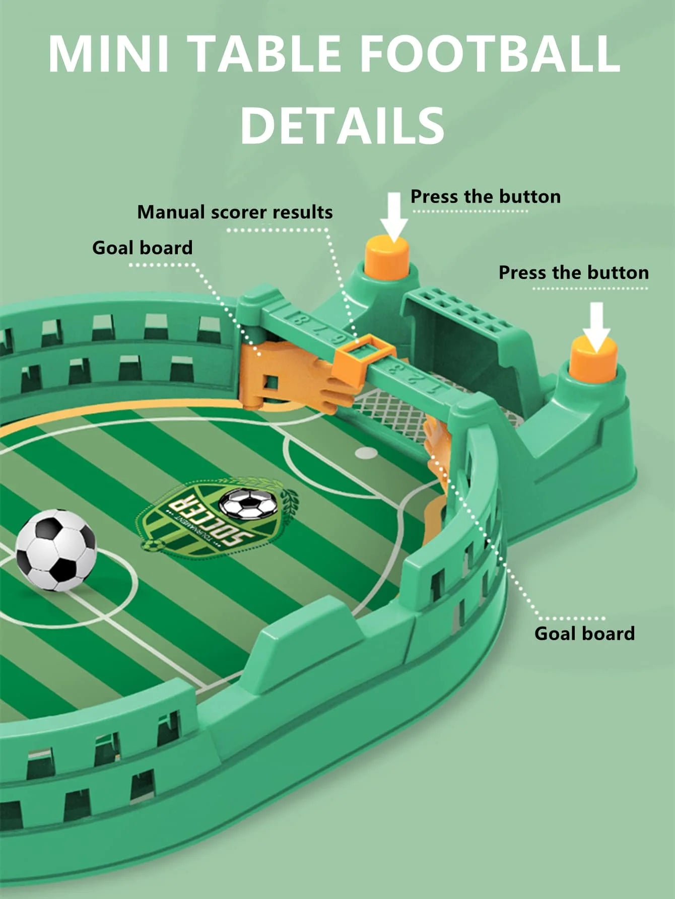 Mini juego interactivo de mesa de fútbol, mesas de fútbol, juegos deportivos de competición, catapulta de escritorio, juguetes para juegos familiares