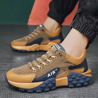 Zapatillas de running cómodas para hombre, zapatillas de deporte de suela gruesa, transpirables, de corte bajo, para primavera y otoño, deportivas informales