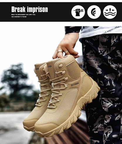 Botas de trabajo para hombre, zapatos de seguridad resistentes al desgaste, zapatos con punta de acero, zapatillas antideslizantes, zapatos de trabajo para adultos.