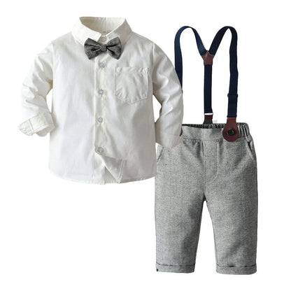 Conjunto de ropa para bebé niño, camisa con lazo, chaleco y pantalón, 3 piezas, traje de manga larga para fiesta de cumpleaños, ropa para bebé de 0 a 7 años