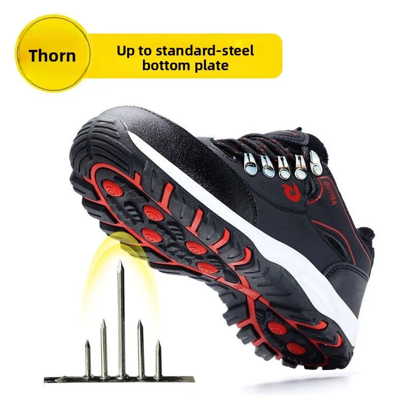 Zapatos de trabajo con forro polar para hombre y mujer, con puntera de acero, resistentes a perforaciones, acolchados y cálidos. Calzado de trabajo protector para mujer y hombre.