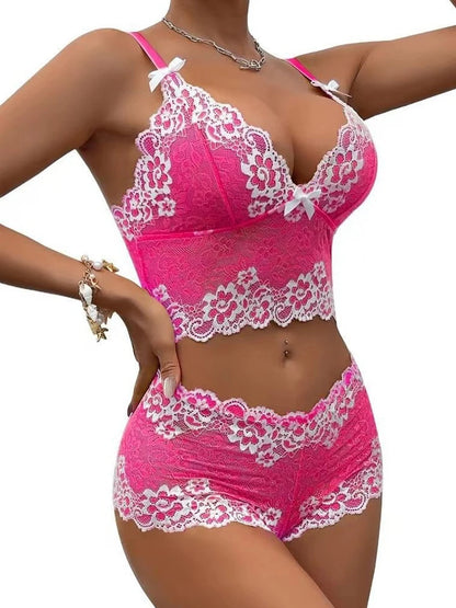 Conjunto de lencería sexy con sujetador, ropa interior sexy para mujer, bragas exóticas, lencería transparente de encaje con entrepierna abierta, disfraces eróticos porno.