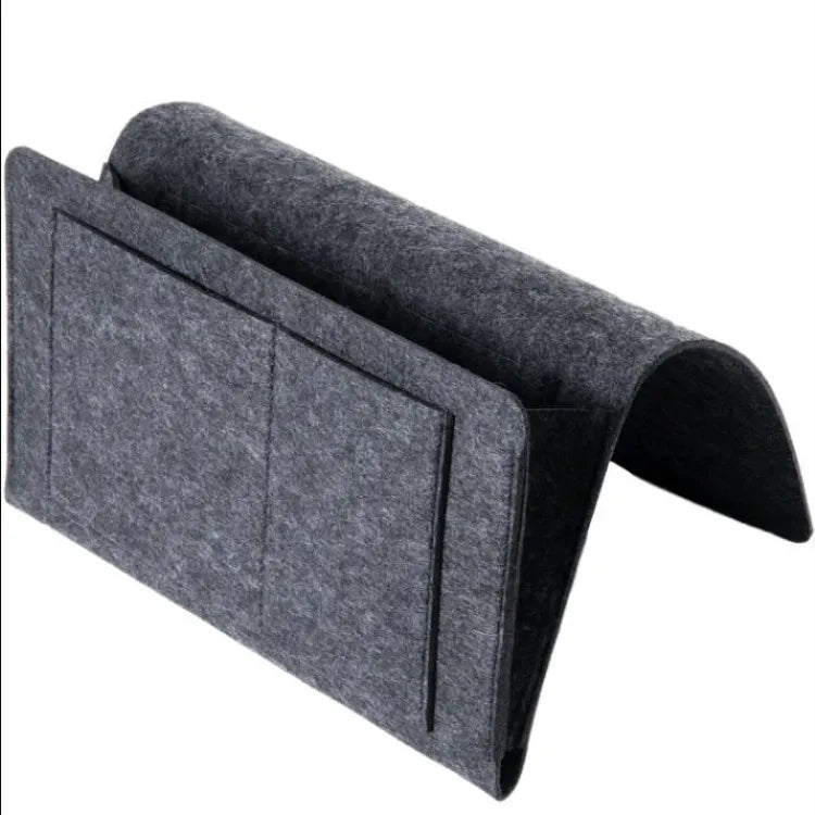 Bolsa de almacenamiento de fieltro para colgar en el dormitorio, cama, sofá, alfombra, para guardar CD, revistas, papelería, teléfonos móviles y artículos diversos.