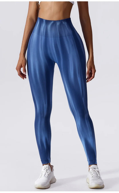 Pantalones de yoga para mujer con estampado tie-dye Cloud Rise, leggings deportivos sexys para gimnasio, mallas sin costuras, pantalones de cintura alta para entrenar.