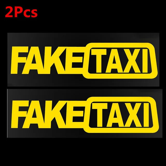 Pegatina divertida de taxi falso para coche, emblema de vinilo autoadhesivo universal para BMW, Ford, Toyota, VW, Honda, Kia, Opel y Kia.