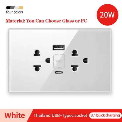 Adaptador de enchufe para electrodomésticos inteligentes Herepow Thailand, enchufe de pared USB doble estándar americano tipo C de 3,1 A con carga rápida.