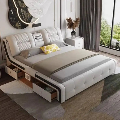 Cama doble única y estética King, marcos Master, moderna cama doble Twin, madera, multifuncional, muebles para el hogar