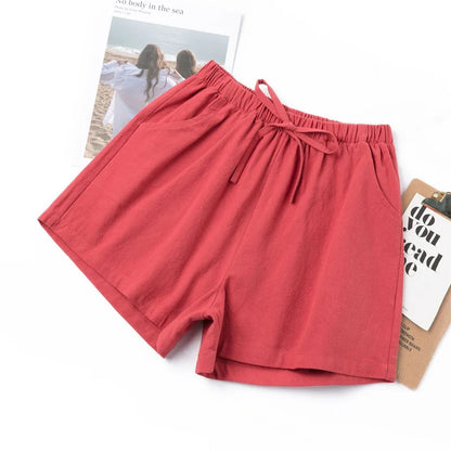 Pantalones cortos de verano para mujer, informales, de cintura alta, para adolescentes y niñas, transpirables, para correr y playa