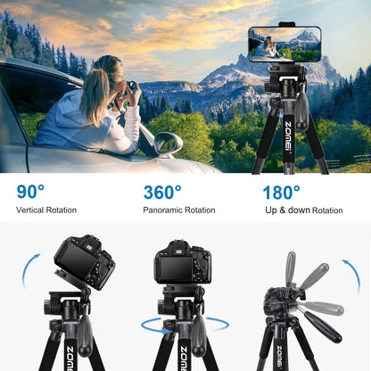 Trípode profesional compacto de aluminio de 188 cm/73,6 pulgadas de alto para cámara digital, Canon, DSLR, teléfono inteligente, trípode fotográfico