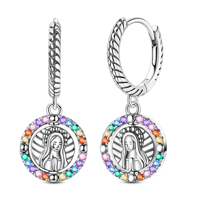 Pendientes brillantes de plata de ley S925 para mujer, con circonitas de colores, diseño de insecto, ideal como regalo de aniversario de boda.